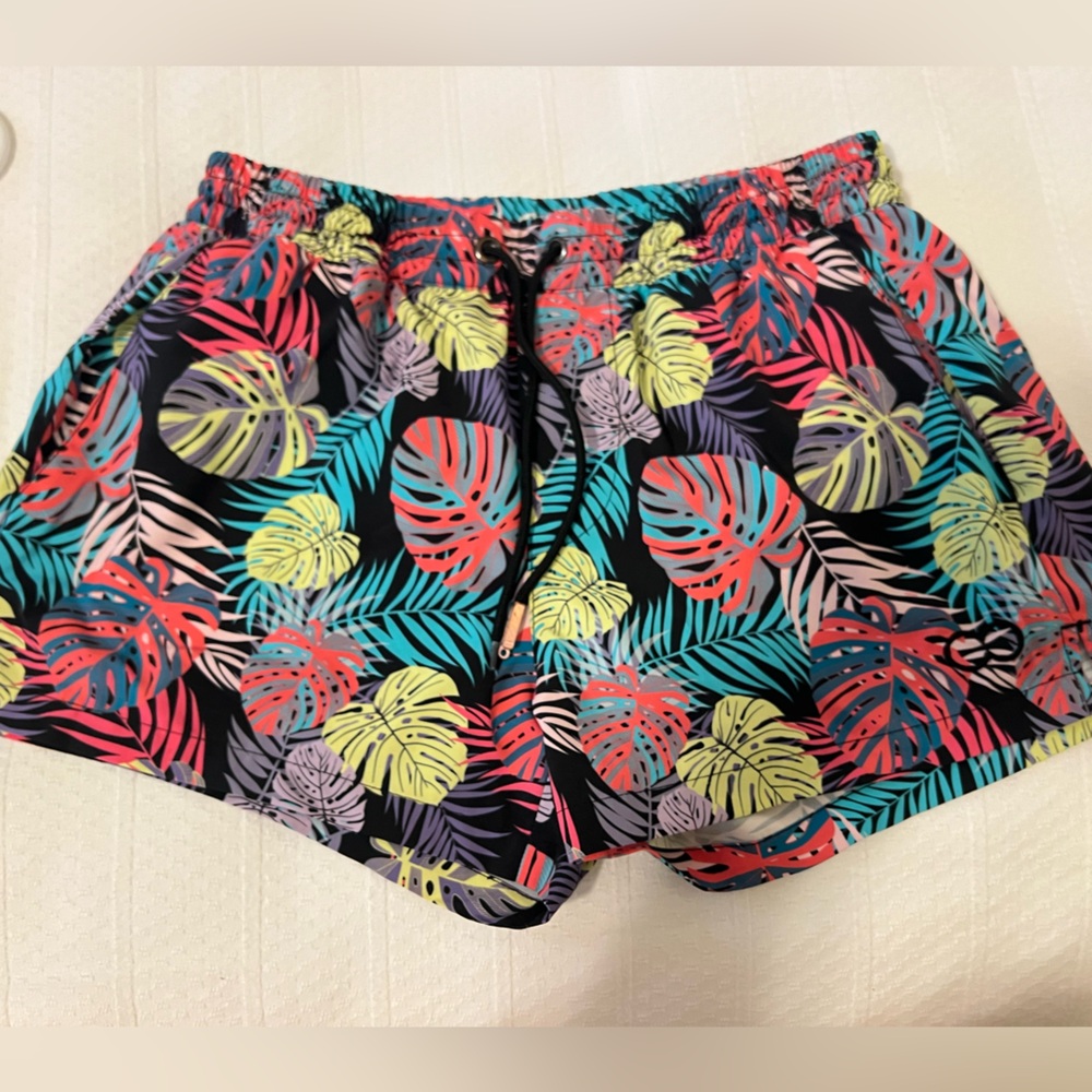 Tropical Print Men's Swim Trunks